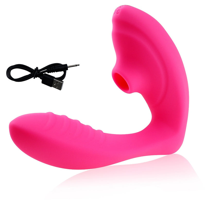 VIBRADOR 2 EM 1 - ESTIMULADOR E SUGADOR DE CLITÓRIS